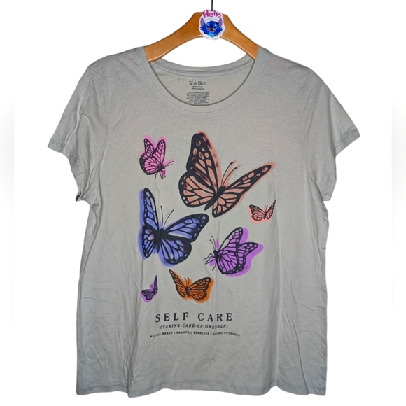 Woman's Self Care Butterfly Crewneck T-shirt - Picture 5 of 8